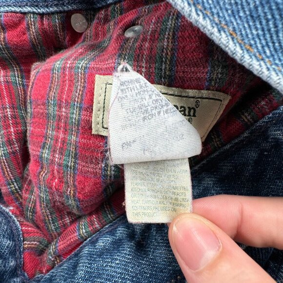 LL Bean Double L Jeans Flannel Lined Denim Men Blue Women Cotton Size 10 Regular - Picture 16 of 16